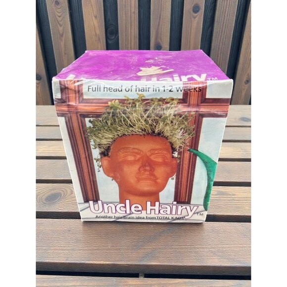 Vintage Uncle Hairy Chia Pet Planter By Total Kaos With Seeds & Drip Tray new - Picture 1 of 8